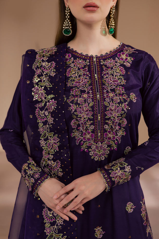 Unzilla 3Pc - Embroidered Luxe Pret