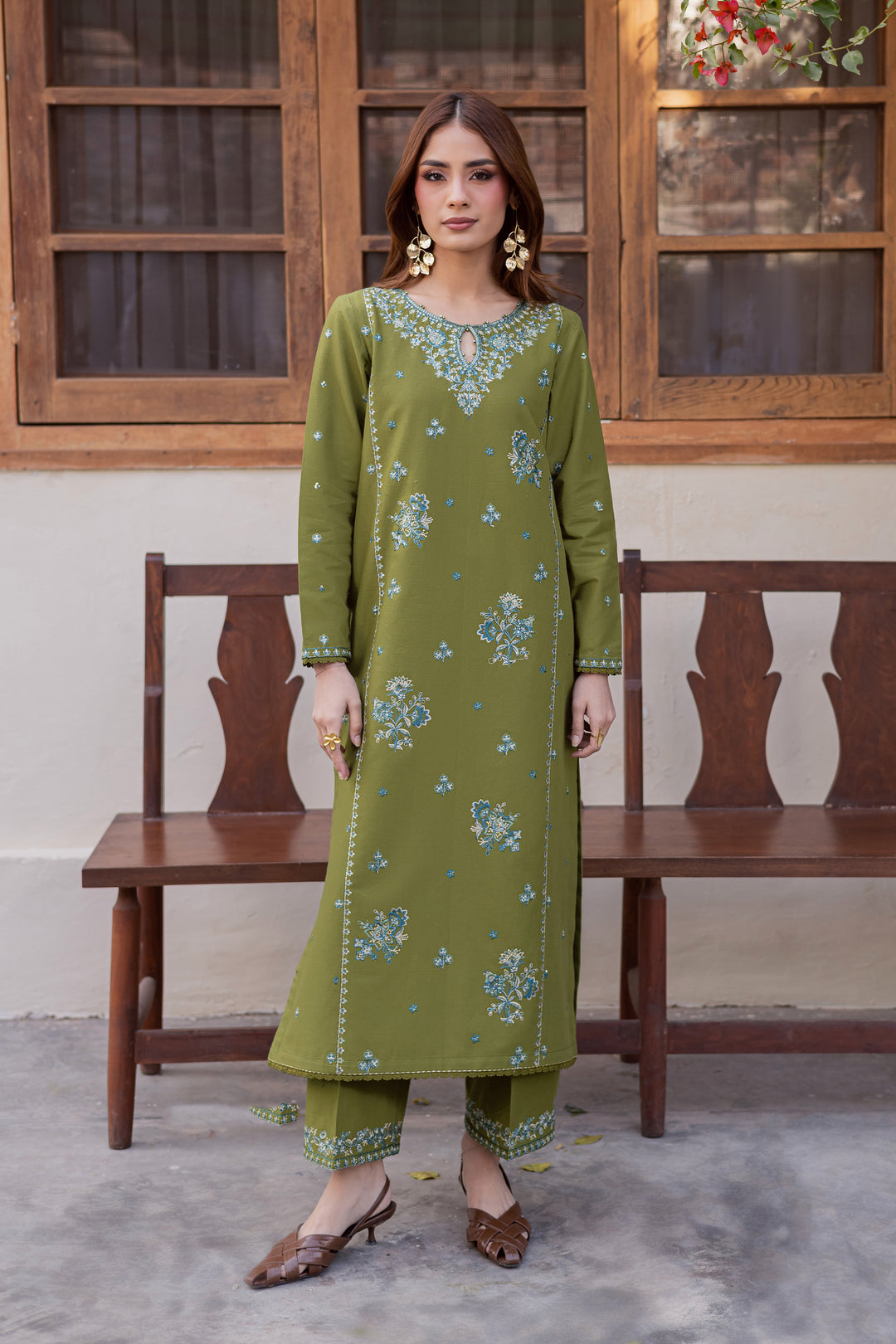 batik green dress Women’s Batik Kurti – Emerald Mosaic Sleeveless S main image 1