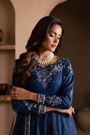 Blue Wester 3Pc - Embroidered Karandi Dress