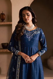 Blue Wester 3Pc - Embroidered Karandi Dress