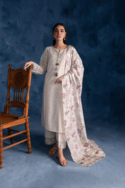 White Rose 3Pc - Embroidered Lawn Dress