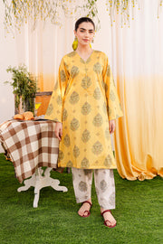 Yellow 2Pc - Printed Lawn Dress