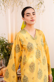 Yellow 2Pc - Printed Lawn Dress