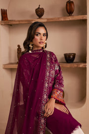 Zeva 3Pc - Embroidered Khaddar Dress