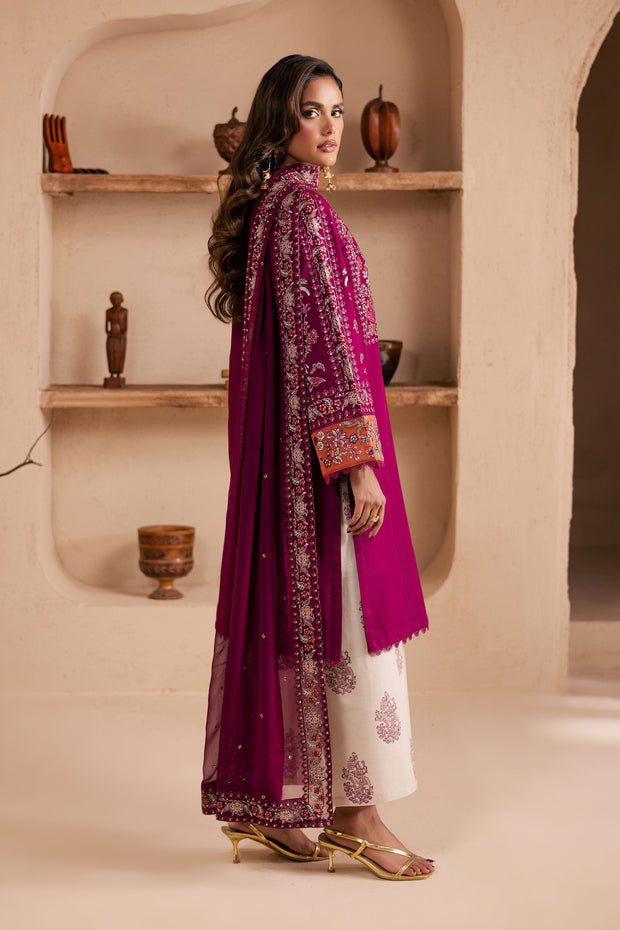 Zeva 3Pc - Embroidered Khaddar Dress